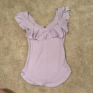 Free People Lavender Ruffle Tank Top